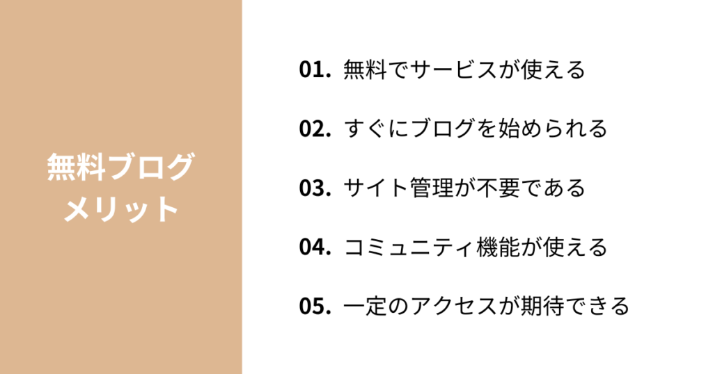 無料ブログのメリット