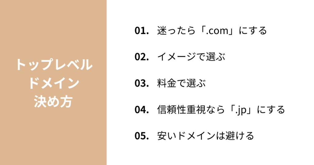 トップレベルドメインの決め方5つ